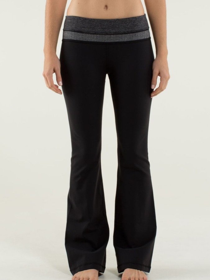 Lululemon Groove Pant *Brushed Black Heathered Slate Yoga Flare Leggings 4